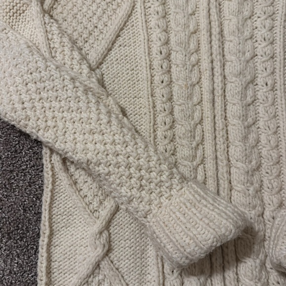 Native knit zip up 100% wool handmade cardigan - Picture 3 of 5